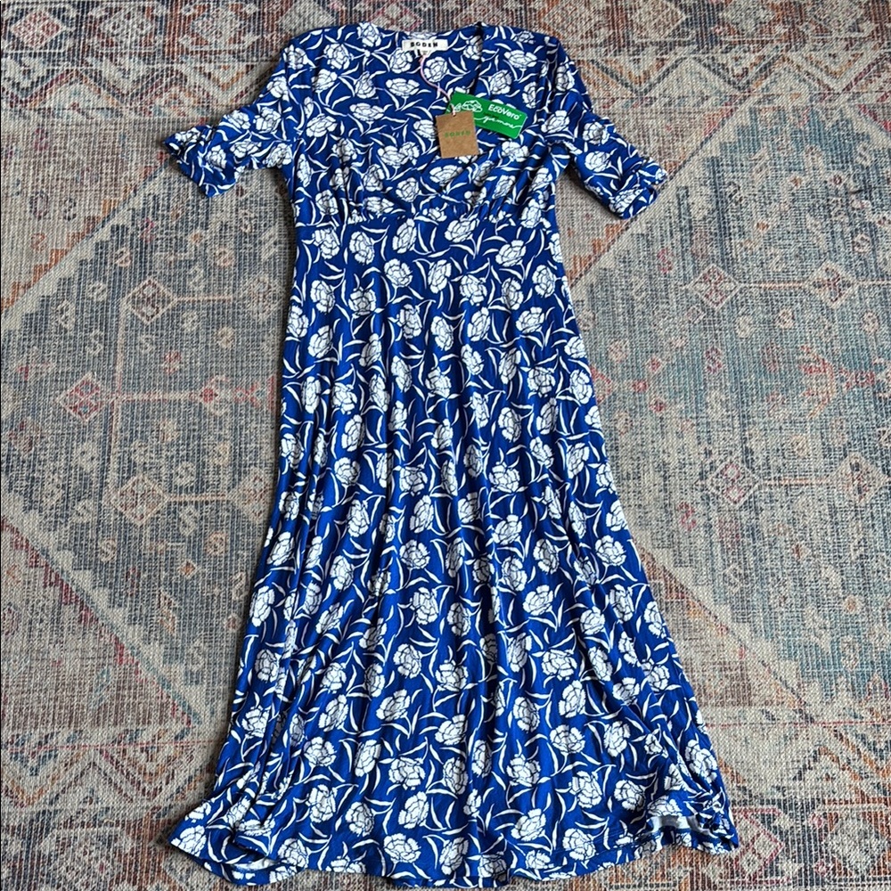 Boden Blue and White Jersey Tea Dress